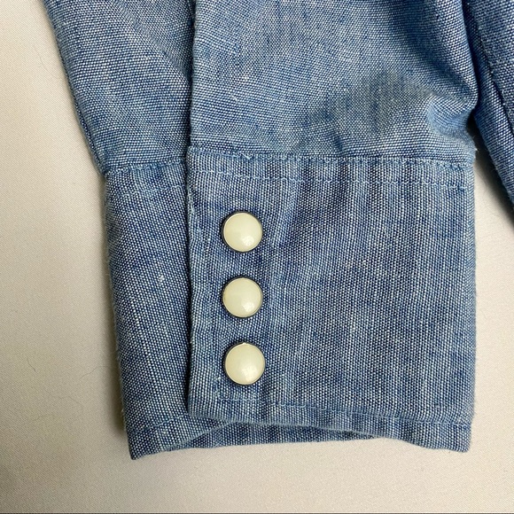 Vintage Westerner Pearl Snap, Chambray, Embroidered, Shirt, Large 16-16 1/2 - Picture 5 of 5